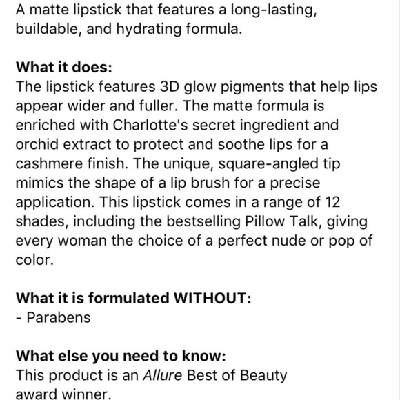 Charlotte Tilbury Matte Lipstick Pillow Talk - Picture 16 of 16